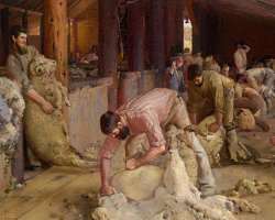 The museum has a collection of over 73000 artworks including popular arts like Shearing the Rams by Tom Roberts, The Pioneer by Frederick McCubbin.